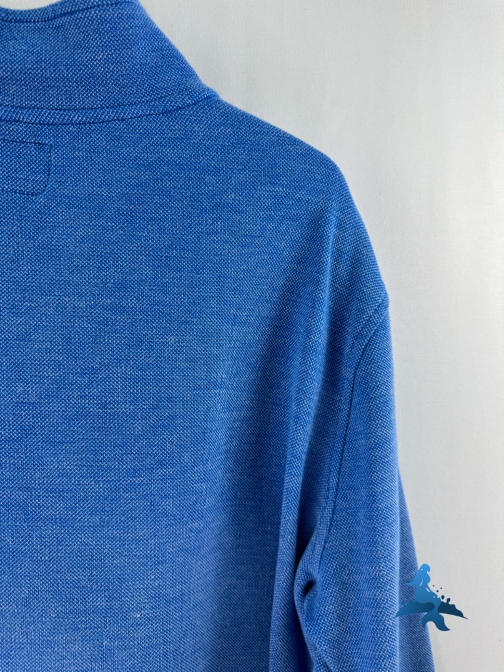 1311 J.Crew Performance Bird's-Eye Quarter-Zip Pullover - L - Blue - Picture 11 of 16